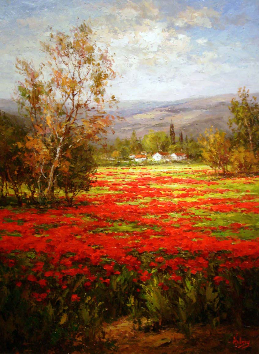 Unknown Artist Poppy Field Splendid Pathway